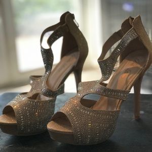 Evening Rhinestone Ankle strap 3” Heel